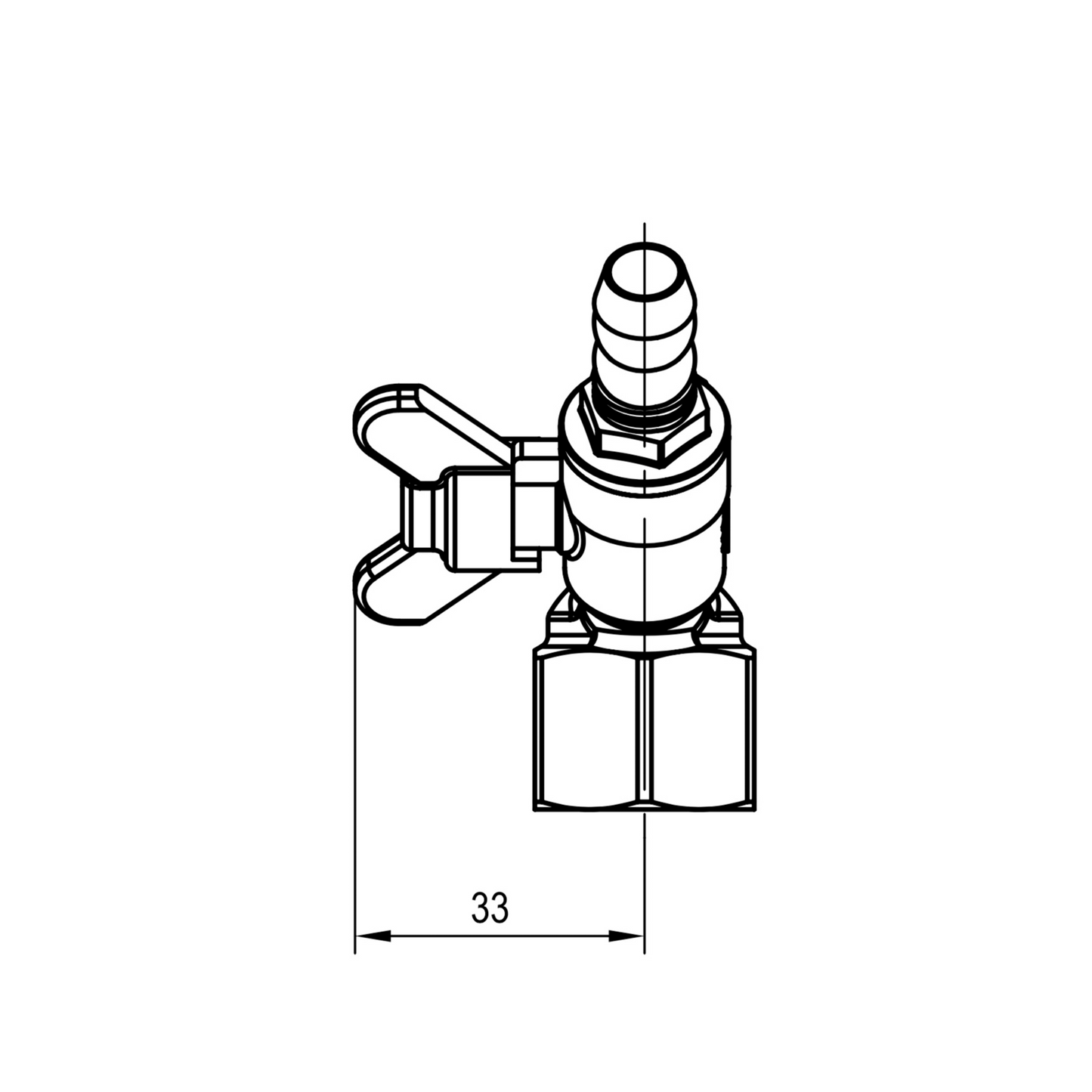 Brass ball valve (M/double hose connector) YH-208