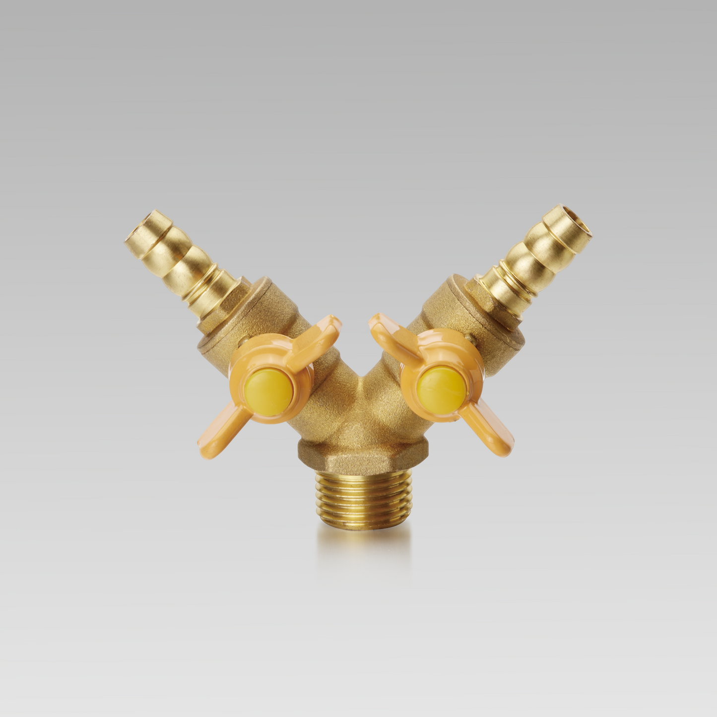 Brass ball valve (M/double hose connector) YH-208