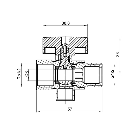 Brass ball valve with base (F/M) YH-211