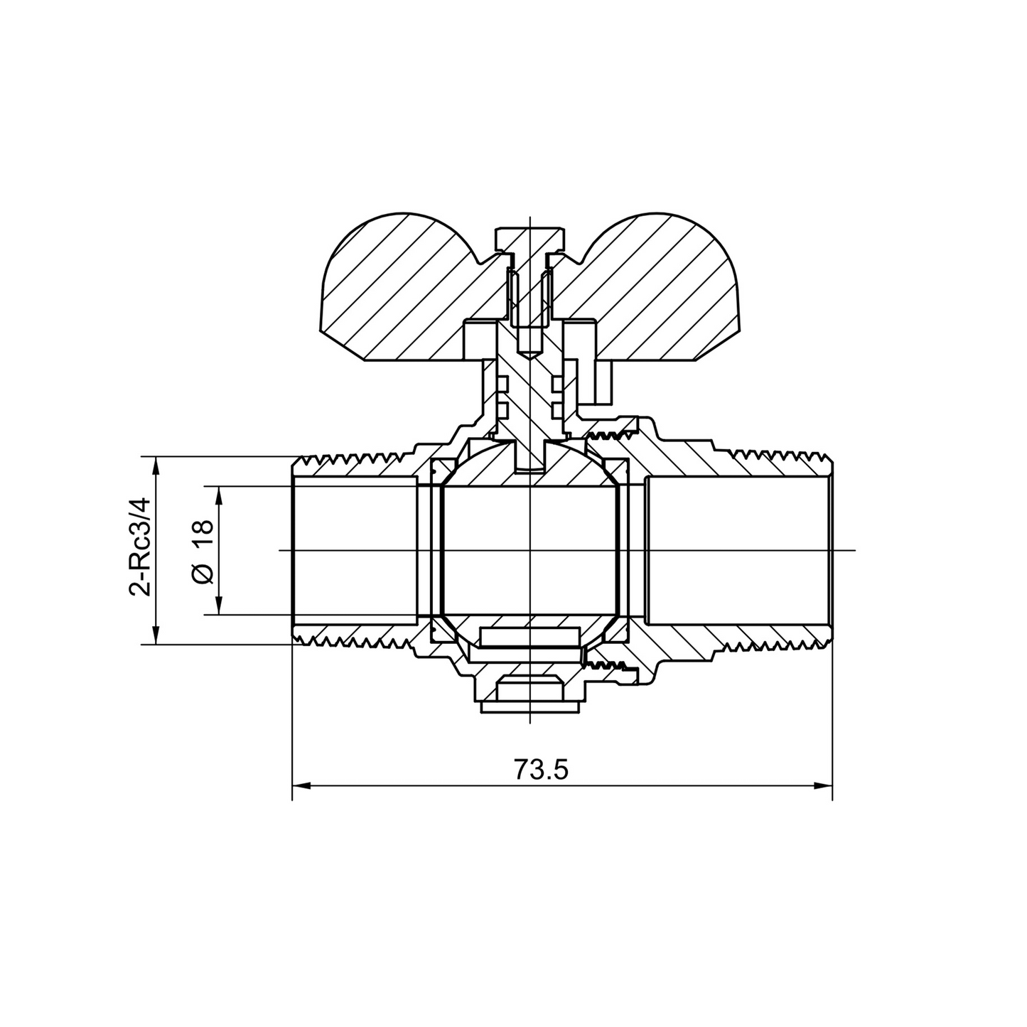 Brass right angle ball valve (M/M) YH-214