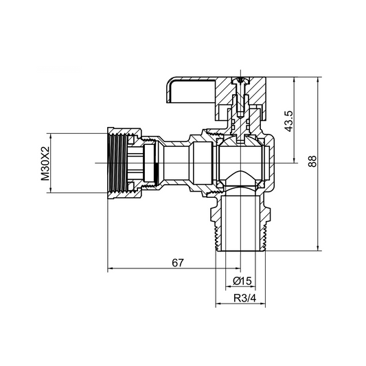 Brass right angle ball valve (F/M) YH-215
