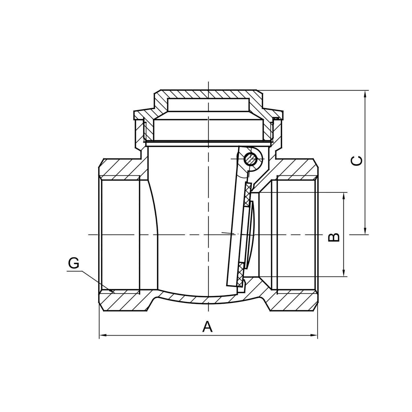 Brass horizontal check valve YH-402