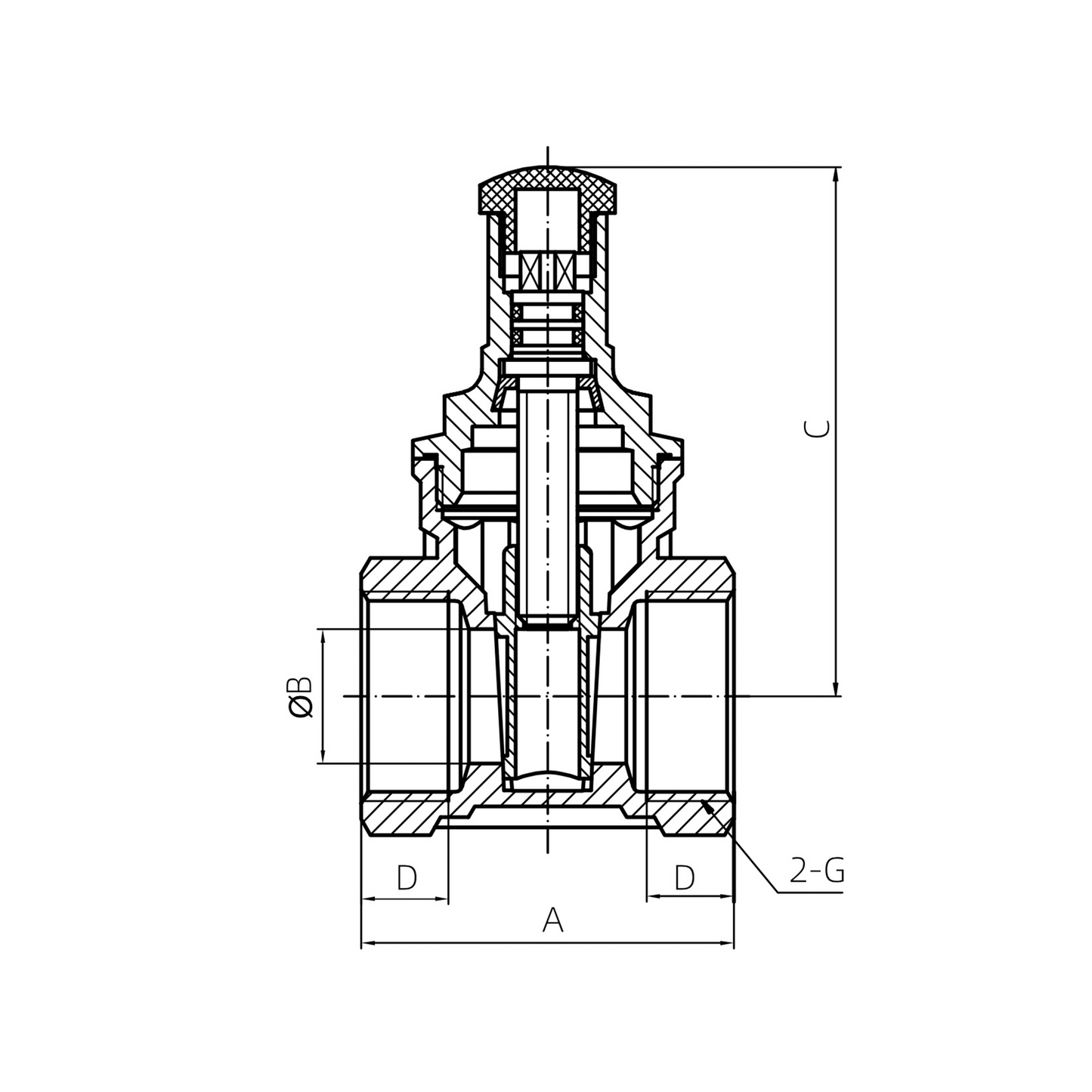 Mechanical lockable brass gate valve YH-102