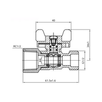 Brass ball valve with butterfly handle (F/M) YH-205