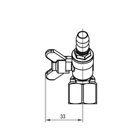 Brass ball valve (M/double hose connector) YH-208