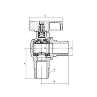 Brass right angle ball valve (M/M)(L) YH-209