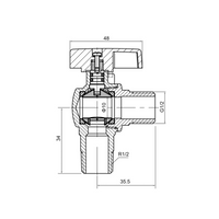Brass right angle ball valve (M/M) YH-210